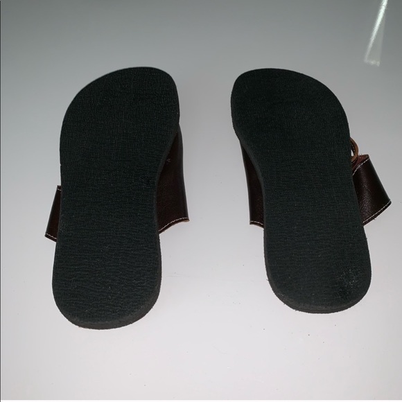 Handmade  Hippie Flip Flops/Sandals Brown Size 6 - Picture 4 of 4